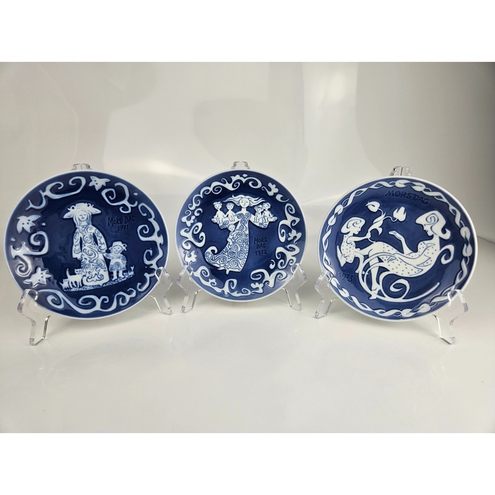 Royal Copenhagen Mors Dag Plates 1971 1972 1973‎ Set